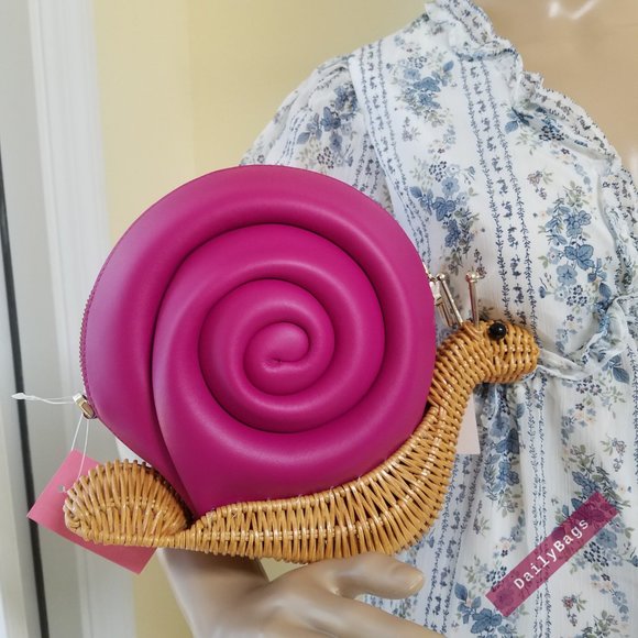 KATE SPADE SNAIL ENCHANTED PINK CROSSBODY BAG - Picture 6 of 13